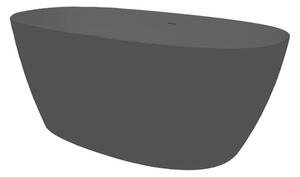Volně stojící vana SAT Aula 160x78,7 cm litý mramor levá i pravá černá SATAULA1600CM