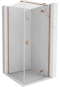 Mexen Mist HT, sprchový kout s výklopnými dveřmi pravý 70 x 70 cm, čiré sklo, měděná matná, 8A5T-070-070-65-00-P