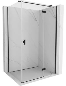 Mexen Mist HT, sprchový kout s výklopnými dveřmi pravý 70 x 95 cm, čiré sklo, černý profil, 8A5T-070-095-70-00-P