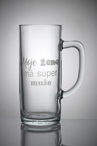 Sklenice - moje žena má super muže Velikost: 0,5 l, Tip: 3, Balení: Bublinková fólie