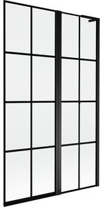 Mexen Mist L, 2-křídlová vanová zástěna, pravá 110 x 150 cm, černá mřížka, černá - 8A9L-110-011-70-77-P