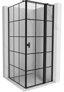 Mexen Mist T, sprchový kout s křídlovými dveřmi, pravý, 70 x 70 cm, 8mm čiré sklo, černý profil, 8A4T-070-070-70-77-P