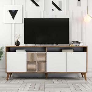 TV stolek MILAN, 180 x 78,6 x 35 cm, ořech, bílá