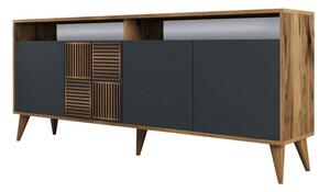 TV stolek MILAN, 180 x 78,6 x 35 cm, ořech, antracit