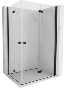 Mexen Mist-F Duo, skládací sprchový kout 70 x 75 cm, čiré sklo, černý profil, 8A6-070L-075P-70-00
