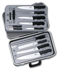 Kuchařská sada nožů FIBROX 14 ks černý kufr - Victorinox