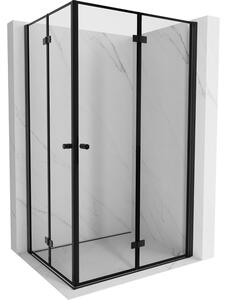 Mexen Mist-F Duo, skládací sprchový kout 70 x 75 cm, čiré sklo-černý rám, 8A6-070L-075P-70-70