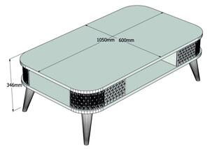 Konferenční stolek, 105 x 34,6 x 60 cm, barva dub