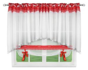 Hotová vánoční záclona se sobím panelem 400x140cm, červená