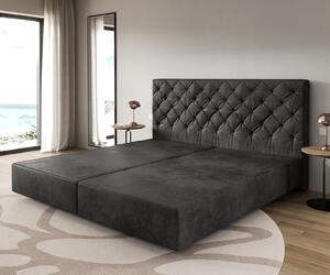 DELIFE Boxspring postel Dream-Great mikrovlákno antracitová vintage 200×200 cm