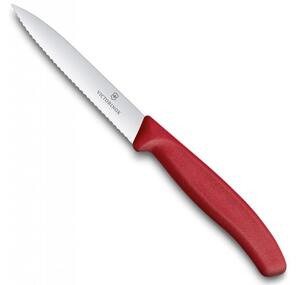 Nůž na zeleninu zoubkovaný SWISS CLASSIC 10 cm červený - Victorinox