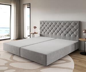 DELIFE Boxspring postel Dream-Great mikrovlákno šedá 200x200 cm