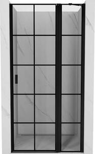 Mexen MIST, 1-křídlé sprchové dveře (1d+1s) 70x200 cm, 6mm čiré sklo se vzorem mřížky, pravý, 8A4-070-000-70-77-P