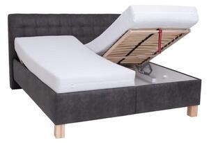 Čalouněná postel s úložným prostorem bez matrace VIOLET 180x200 cm tmavě šedá