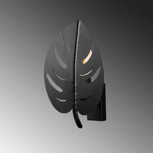 Elegantní nástěnná lampa list, 21 x 12 cm, černá