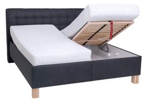 Čalouněná postel s úložným prostorem bez matrace VIOLET 160x200 cm antracit
