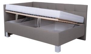 Čalouněná postel s matrací a úložným prostorem MARIA PETITE 120x200 cm taupe