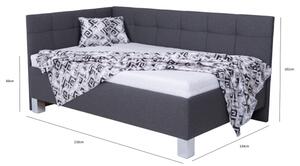 Čalouněná postel s úložným prostorem bez matrace MARIA PETITE 120x200 cm šedá