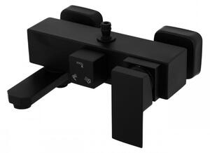 Erga Cube, sprchová baterie s vanovým výtokem a horním připojením sprchového sloupu, 150 mm, černá matná, ERG-YKA-BW.CB-BLK
