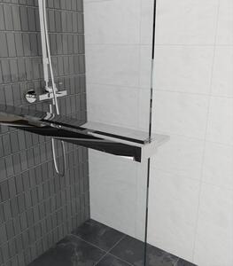 Erga Paris, polička/držák na ručníky pro sprchovou zástěnu (max. 140cm), chromová, ERG-V02-PARIS-SHELF-CR