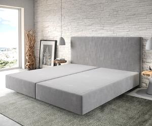 DELIFE Boxspring postel Dream-Well mikrovlákno šedá 200x200 cm