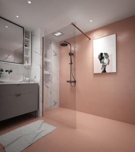 Erga Paris, sprchová zástěna Walk-In 50x200 cm, 8mm čiré sklo, měděný matný profil, ERG-V02-PARIS-050x200-CL-CO