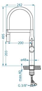 ALVEUS 1150893 -Dřezová baterie s flexibilním ramínkem se sprškou MIRAGE 49,5 cm