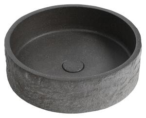 Sapho Sapho, ISPIR betonové umyvadlo včetně odtoku, 40cm, černý granit, AR476