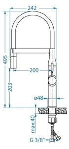 ALVEUS 1150892 - Dřezová baterie s flexibilním ramínkem se sprškou MIRAGE 49,5cm