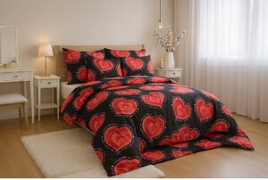 Polybavlněné povlečení VALENTINE, černé Rozměr povlečení: 70 x 90 cm | 140 x 200 cm