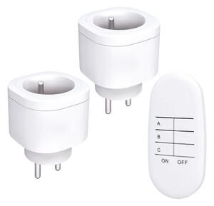 SOLIGHT Dálkově ovládané zásuvky set 2 zásuvky + 1 ovladač Learning Code 3000W/13A
