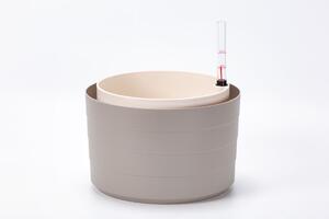 Plastia Samozavlažovací květináč Berberis 30 cm - taupe/slonová kost