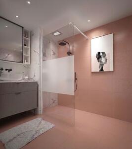 Erga Paris, sprchová zástěna Walk-In 80x200 cm, 8mm čiré/mléčné sklo, bílý matný profil, ERG-V02-PARIS-080x200-MF-WH