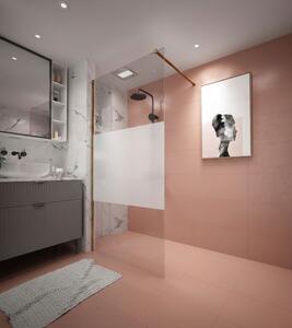 Erga Paris, sprchová zástěna Walk-In 80x200 cm, 8mm čiré/mléčné sklo, zlatý matný profil, ERG-V02-PARIS-080x200-MF-GB