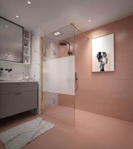 Erga Paris, sprchová zástěna Walk-In 80x200 cm, 8mm čiré/mléčné sklo, zlatý lesklý profil, ERG-V02-PARIS-080x200-MF-GD