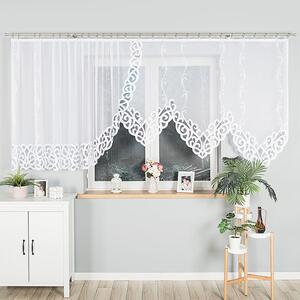 Dekorační krátká vzorovaná záclona na žabky HERMINA 140 bílá 400x140 cm MyBestHome