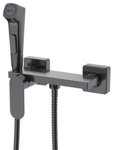 Aqualine Aqualine, Nástěnná bidetová baterie se Stop sprškou a poličkou, gun metal, TJ042GM