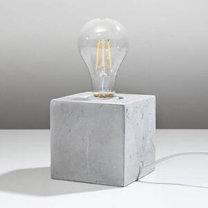 Stolní lampa Akira z betonu ve tvaru kostky