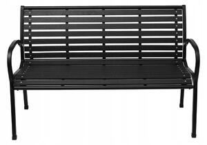 Zahradní lavice 126 cm s opěradlem, prémiová parková, kovová, na terasa balkon