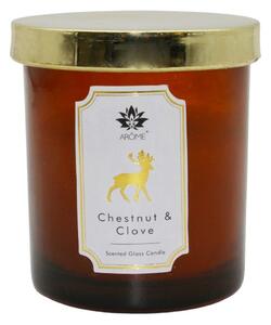 Arome Svíčka v barevném skle s víčkem, Chestnut & Clove, 125 g