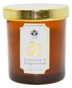Arome Svíčka v barevném skle s víčkem, Cinnamon & Gingerbread, 125 g