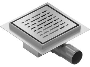 Mexen Flat-Q M01 čtvercová podlahová vpusť 12 x 12 cm, broušená ocel - 1010312