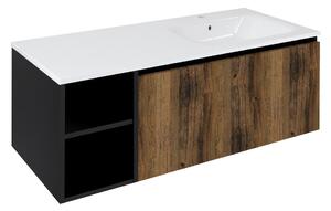 Sapho Sapho, LOREA skříňka 120x46x51, 5cm (30P+90cm), pravá, dub collingwood/černá matná, LE090-1935-R-06