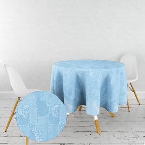 Ervi dekorační ubrus na stůl kulatý - Estella listy modrá