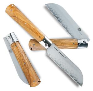 Dellinger zavírací nůž Santoku Olive Guillotine AUS-10 Sanmai