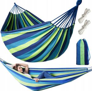Houpací síť bez tyče Verk Group modrá 200 kg 360 x 160 cm
