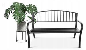 Zahradní lavička s opěradlem Bauerkraft kovová šedá 125 cm x 53 cm