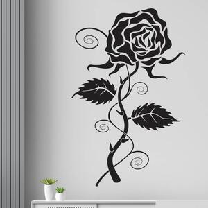 Živá Zeď Samolepka Rozkvétající růže Barva: černá