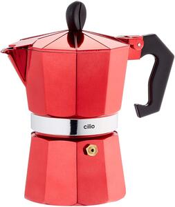 Kávovar na espresso CLASSICO na 3 šálky, metalická červená - Cilio