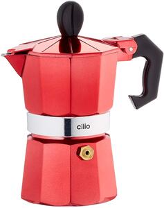 Kávovar na espresso CLASSICO na 1 šálek, metalická červená - Cilio